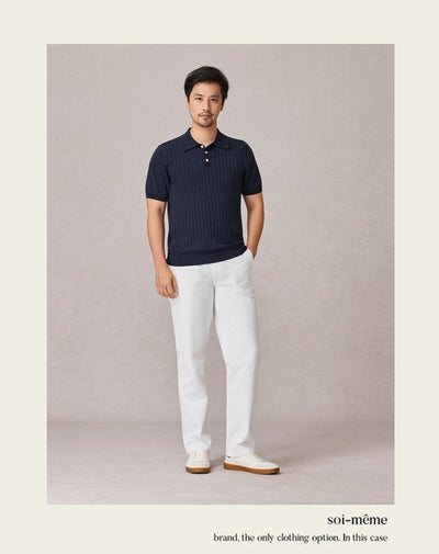 Polo Tejido Elástico Manga Corta para Hombre - Image 23