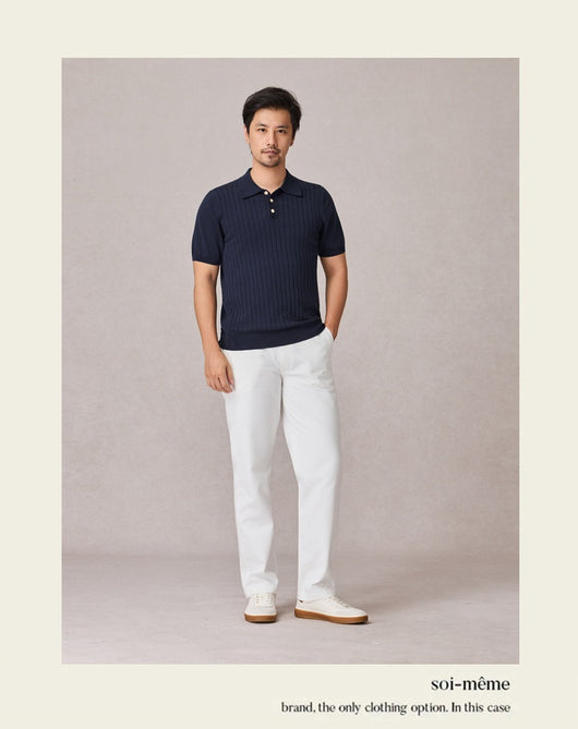 Polo Tejido Elástico Manga Corta para Hombre - Image 23