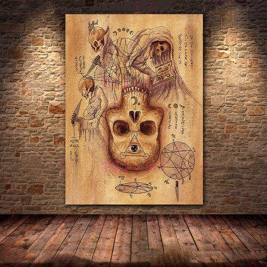 Cuadro Lienzo de Arte Geométrico Sagrado con Demonio Oscuro - Image 7