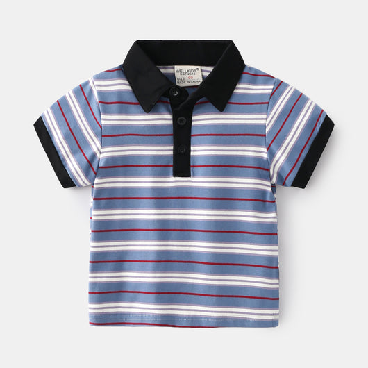 Camisa Casual Infantil con Cuello Solapa y Manga Corta - Image 5