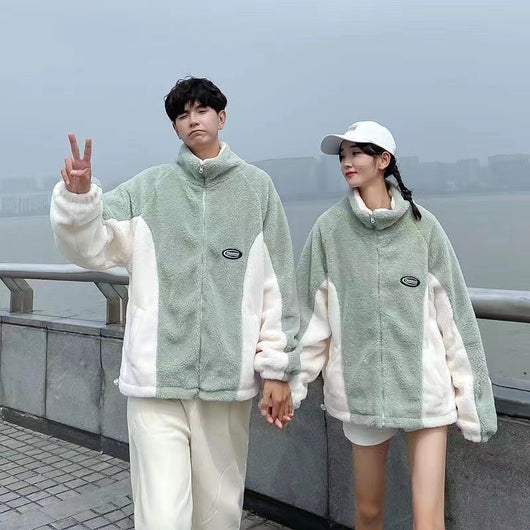 Abrigo de Polar Berber con Costuras Verde Menta para Hombre y Mujer - Image 8