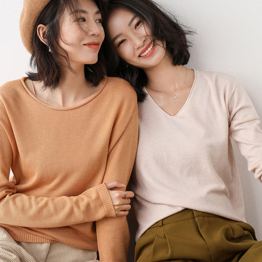 Suéter Suelto Estilo Coreano para Mujer - Prenda Base Versátil - Image 2