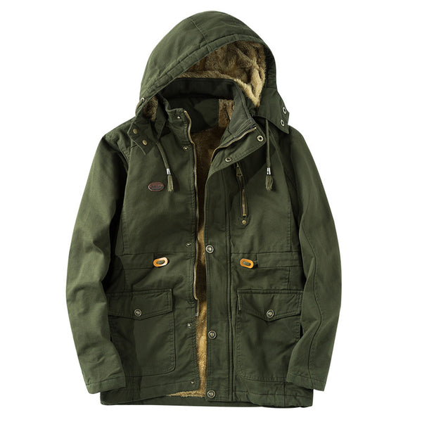 Chaqueta Casual Militar de Algodón Talla Grande Hombre