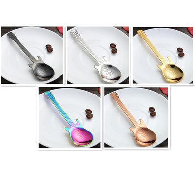 Juego de Cucharas Guitarra Acero Inoxidable para Café, Postre y Té - Image 18