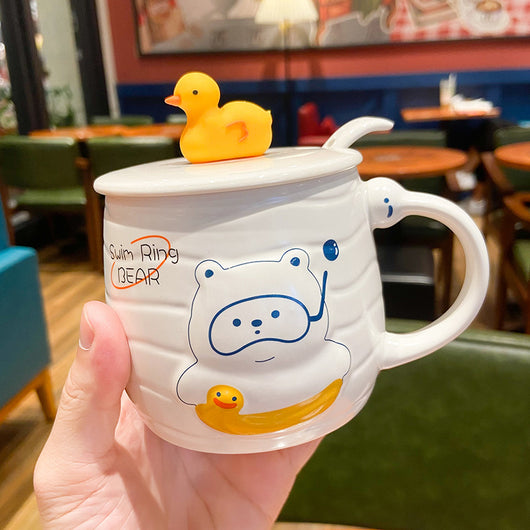 Taza de Cerámica con Patito Amarillo Adorable para el Hogar - Image 4