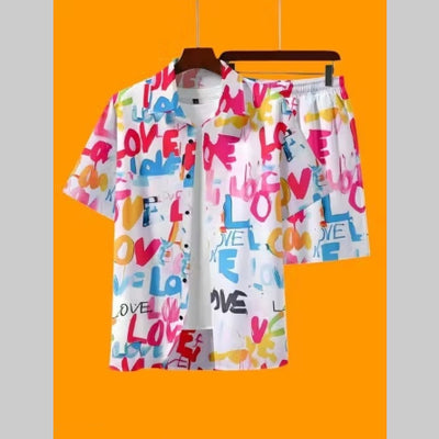 Conjunto de Pantalón y Playera Estampada 3D Suelta para Hombre - Image 13