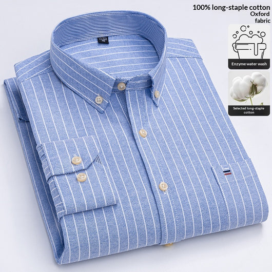 Camisa Cuadriculada Casual de Manga Larga para Hombre Talla Grande - Image 12