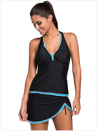 Traje de Baño Hakama con Cuello Halter y Copa Desmontable - Image 16