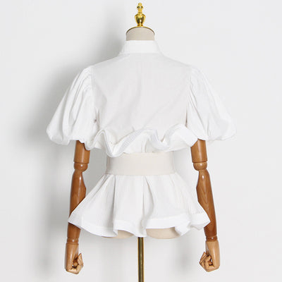 Blusa Princesa con Volantes y Solapa Simple - Image 12