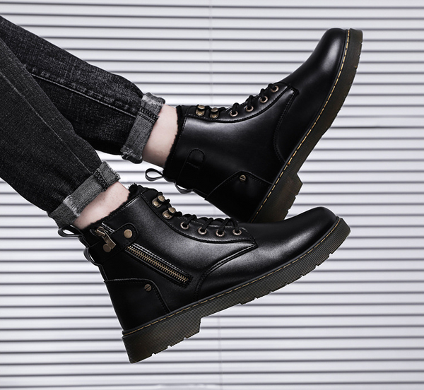 Botas Martin de Caña Alta con Cierre para Hombre - Estilo Urbano Elevado