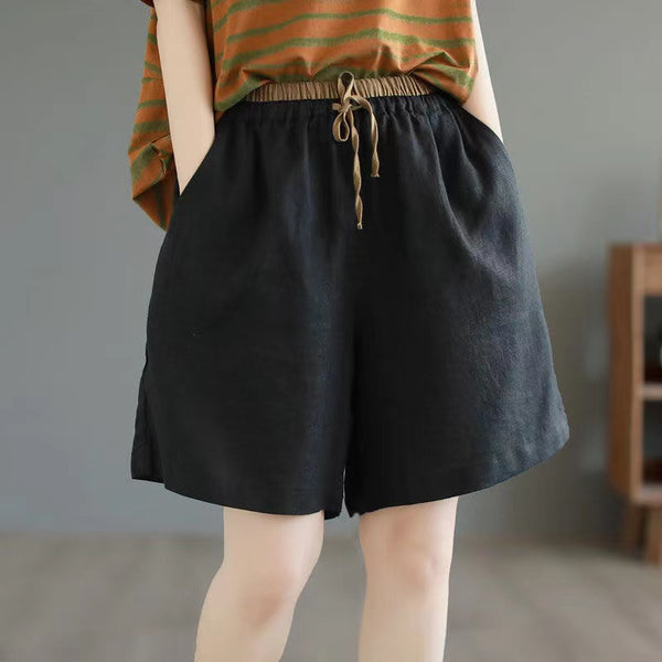 Shorts Retro de Lino Cintura Alta Holgados Efecto Adelgazante - Image 6