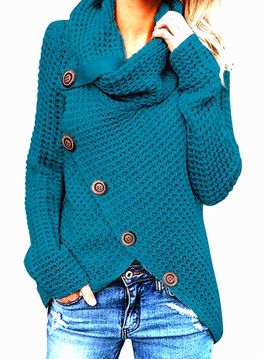 Suéter de Cuello Alto con Botones para Mujer - Manga Larga - Image 15