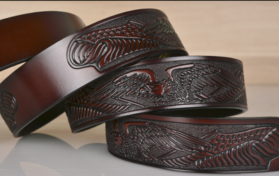 Cinturón para Hombre con Grabado de Alas de Águila - Image 14