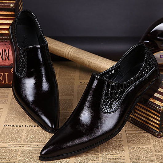 Zapatos Oxford Puntiagudos de Cuero Brillante - Estilo Británico Moderno para Hombre - Image 20