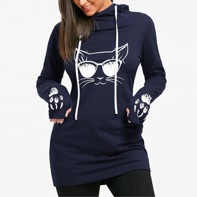 Vestido Sudadera Estampado Largo con Capucha - Image 13