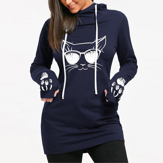 Vestido Sudadera Estampado Largo con Capucha - Image 13