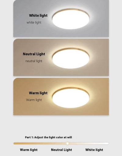 Lámpara de Techo LED Redonda Minimalista Nórdica en Madera Maciza - Image 24