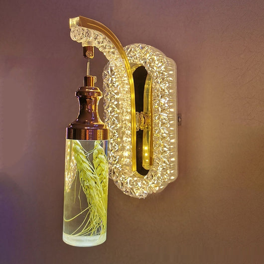 Lámpara de Pared Colgante de Cristal Acrílico Ovalado con Luz Cálida para Hoteles y Dormitorios