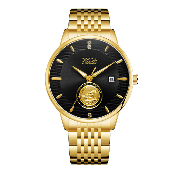 Reloj Mecánico Empresarial para Hombre con Fondo Transparente Impermeable