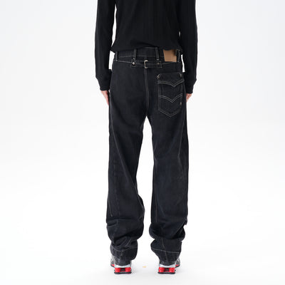 Jeans Sueltos Machete con Contraste de Color para Hombre - Image 11
