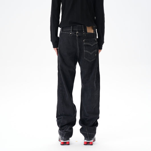 Jeans Sueltos Machete con Contraste de Color para Hombre - Image 11