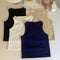 Musculosa Ajustada Crop Top Liso para Mujer