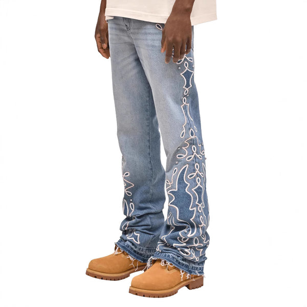 Jeans Anchos para Hombre con Diseño Degradado