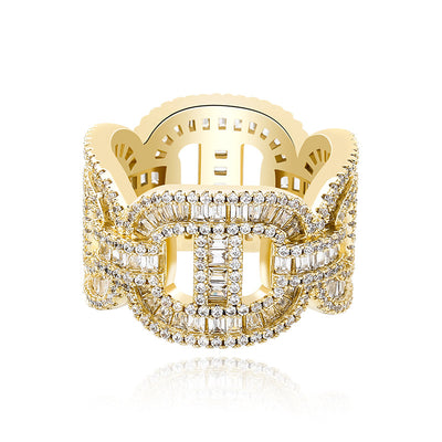 Anillo Hip-hop para Hombre con Circonita Electrochapada - Image 9