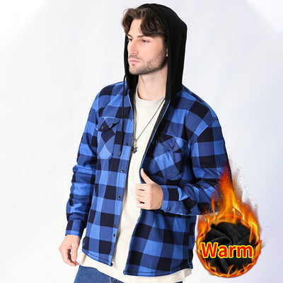 Camisa Cuadros con Capucha y Forro Polar para Hombre - Image 5