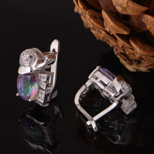 Conjunto de Joyas Elefante con Gemas Multicolores - Image 9