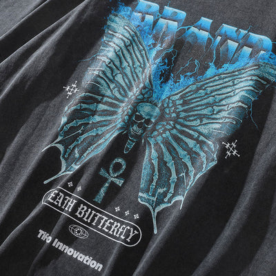 Playera Negra Estampado Calavera Diablo para Hombre - Image 3