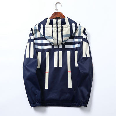 Chaqueta Trench Casual de Hombre con Estampado a Rayas - Image 8