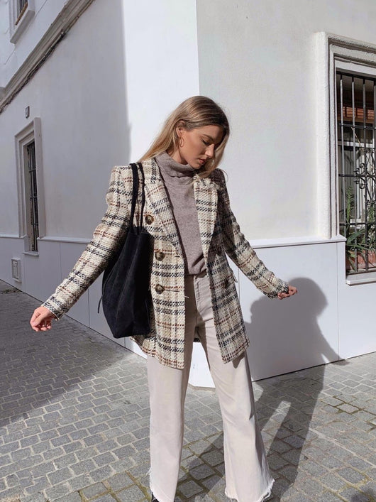 Falda Pantalón Cuadros Versátil - Traje Profesional - Image 7