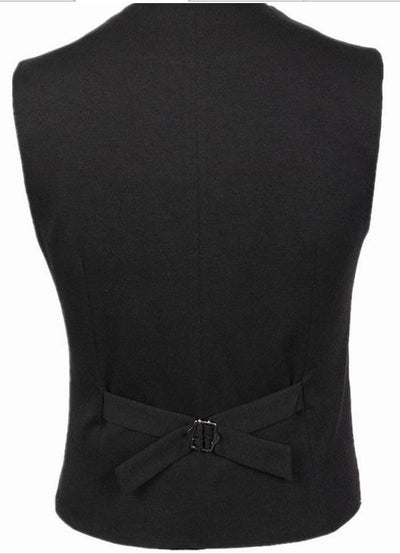 Chaleco de Traje Coreano Slim Fit Unicolor Abotonado - Image 8