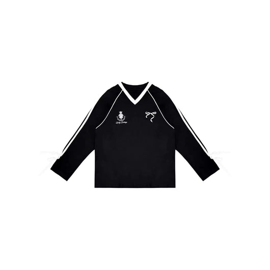 Playera Deportiva Suelta con Lazo Mariposa y Cuello V - Image 4