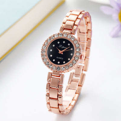Conjunto de Reloj y Pulsera de Acero para Dama con Cuarzo - Image 3