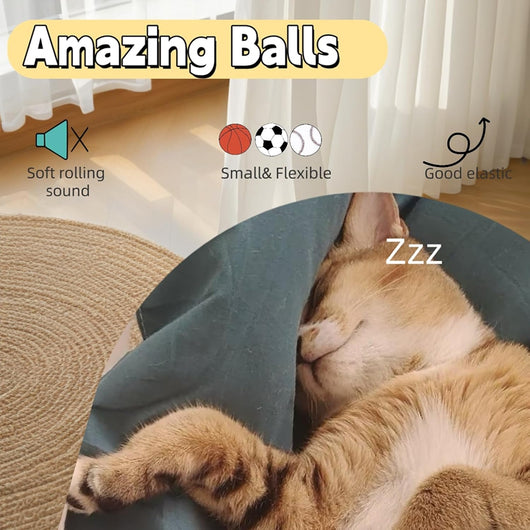 Set of three pet toys: a basketball, baseball, and soccer ball, each with light brown feathers for cats and small dogs. - Image 15