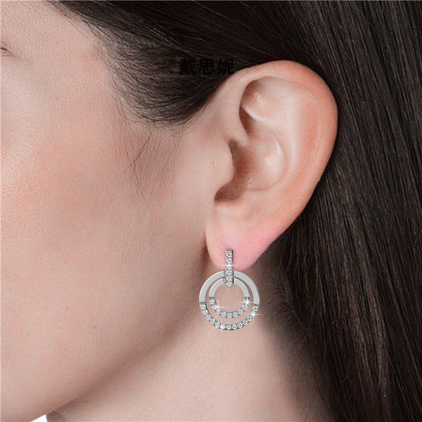 Aretes Geométricos de Cristal Elegantes y Minimalistas para Mujer