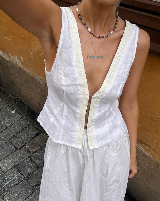 Chaleco de Encaje sin Mangas Cómodo y Elegante para Mujer - Image 8