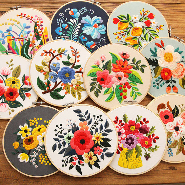 Kit de Costura para Cuadro Tridimensional con Flores Artesanales