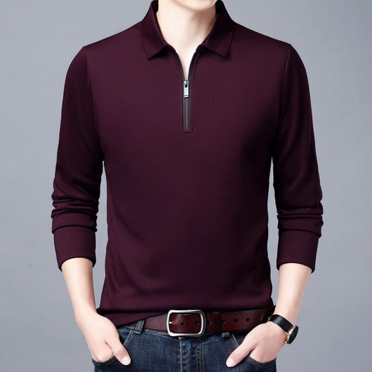 Camiseta Manga Larga con Cuello Solapa y Cierre Parcial para Hombre - Image 2