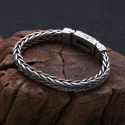Pulsera Trenzada de Plata 925 para Hombre