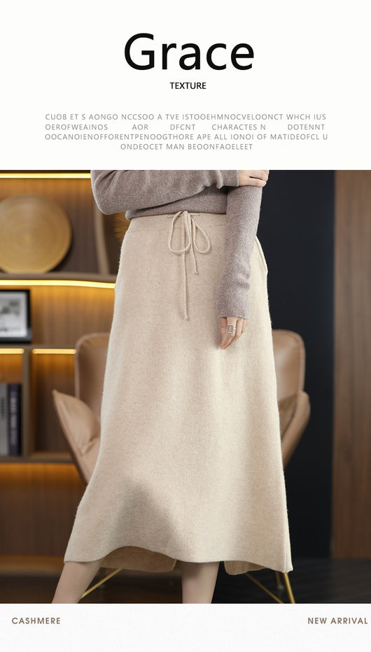 Falda Cashmere Elegante con Detalle Anudado para Mujer - Image 18
