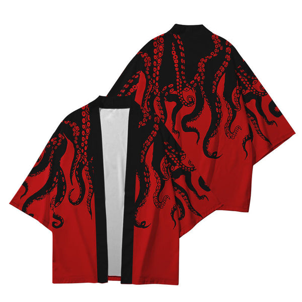 Camisa Suelta Hombre Estampado 3D Pulpo
