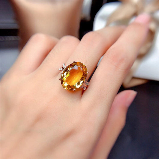 Anillo de Cuarzo Citrino Natural - Diseño Elegante y Energético - Image 8