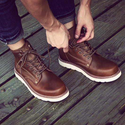 Botas Martin de Cuero Genuino para Hombre - Invierno Cálido con Forro de Cachemira - Image 10