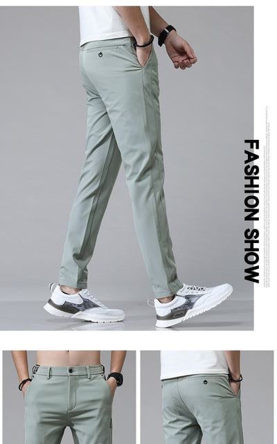 Pantalones Casuales Elásticos para Hombre con Forro Polar y Tela Ice Silk - Image 19