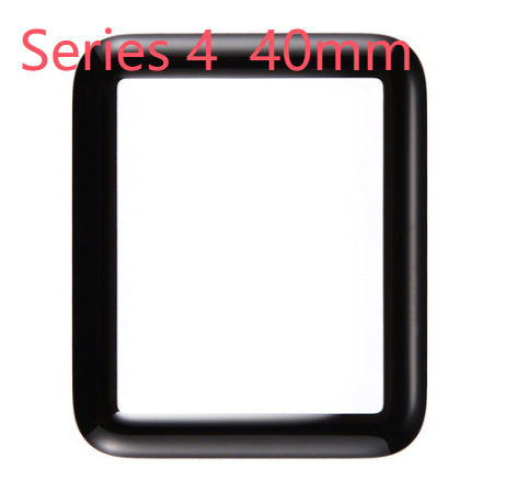 Black border screen protector for Apple Watch Series 4, 40mm, with clear center on a white background. - Image 5