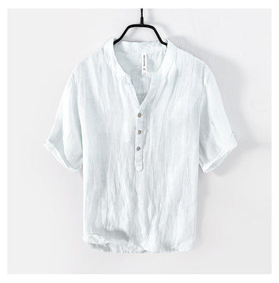 Blusa de Lino Retro Colores Sólidos - Image 17