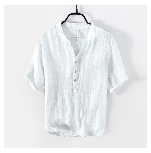Blusa de Lino Retro Colores Sólidos - Image 17